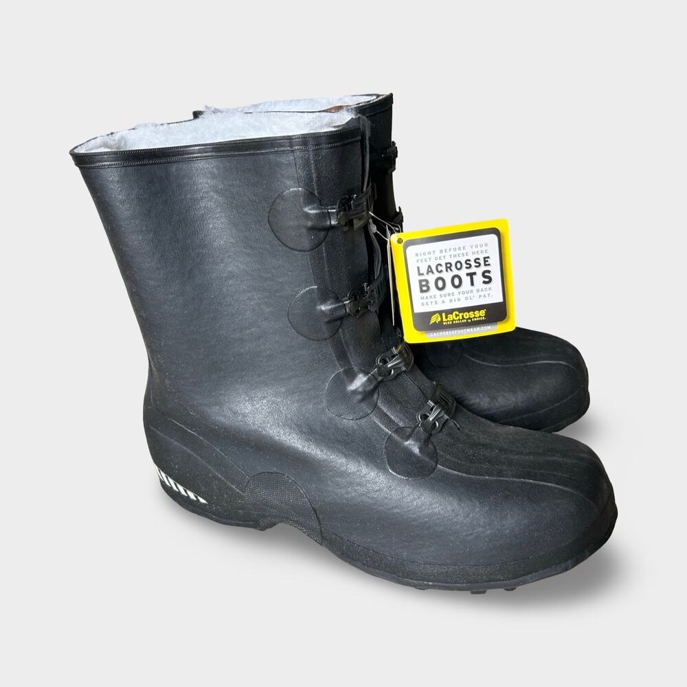 LaCrosse Tracktion A Buckle Rubber Boots Men's Size 15 M Black Hunting Rain